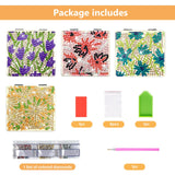 FILASLFT Diamond Art Mirror, 4 Pcs Diamond Painting Mirror, Flower Diamond Painting Compact Mirror, Portable Magnifying Folding Purse Mirror FILASLFT