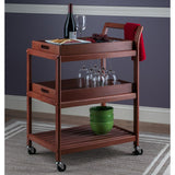 Winsome 3-Shelf Wood Mobile Serving Cart with Lockable Wheels, Walnut (94138) Winsome