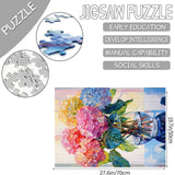 Hydrangea in Glass Vase Jigsaw Puzzle 1000 Pieces Puzzles for Adults, Blossom Flowers Jigsaw Puzzles for Challenging Family Activity Games DIY Puzzle for Home Wall Decor Gifts - 20 x 27 Inches Tucocoo
