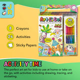 Bright Stripes Travel Coloring Kit for Kids: Art On The Go Coloring Books and Crayons, Sticker Activity Book - Mess-Free Collage Fun for Ages 3+ (Art On The Go Collage Fun Jungle) Bright Stripes
