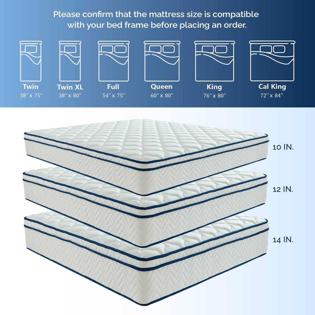 Full Size Mattress, 12 Inch Hybrid Mattress in a Box, Memory Foam Individually Wrapped Pocket Coils Innerspring Pressure Relief, Medium Firm - CertiPUR-US Certified, Fiberglass-Free, 54x75 Inches FSNSTSM