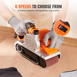 VEVOR 10AMP Belt Sander, 4" x 24" Belt Sanders for Woodworking with 6 Speeds 274-480 m/min, Powerful Sander Machine with 2 in 1 Vacuum Adapter, 2 Dust Bags, 2 Sanding Belts VEVOR