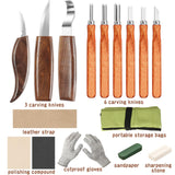 AUGSUN Wood Carving Kit, 17 Pack Wood Whittling Kit Hand Carving Knife Tools Set for DIY Sculpture Carpenter Experts & Beginners AUGSUN