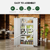 Greenvelly Metal Garage Storage Cabinet, 72” Lockable Storage Cabinet with 2 Doors and Adjustable Shelves, Steel Tool Cabinets, White Metal File Cabinet for Home Office, Garage (36" W x 18" D) Greenvelly