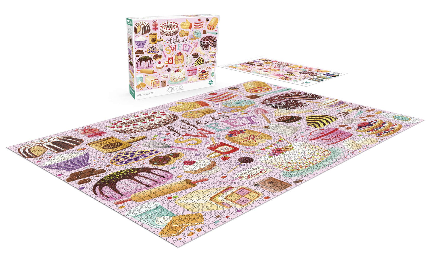 Buffalo Games - Janna Krupinski - Life is Sweet - 1500 Piece Jigsaw Puzzle for Adults -Challenging Puzzle Perfect for Game Nights - Finished Size is 38.50 x 26.50