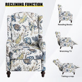 Consofa Upholstered Wingback Recliner Chair - Traditional Push Back Recliner Chair with Padded Seat, Fabric Floral Recliner Wingback Chair, Mid Century Modern Armchair for Living Room Consofa