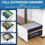 AFAIF 3 Drawer Mobile File Cabinet with Lock, Rolling File Cabinet for Home Office, Under Desk Small File Cabinet, Metal Vertical White Filing Cabinet for Legal/Letter/A4 File, Not Assembled AFAIF