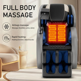 Full Body Massage Chair Recliner with Zero Gravity, Air Pressure Massage, Heat Therapy, Foot Rollers, Bluetooth, for Home/Office Use, Ideal Wellness Gift, Gray B GDFStudio