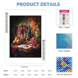 5D Wine Diamond Painting Kit for Adults, Beginners DIY Red Wine Diamond Art Kits Full Round Drill Diamonds Dots Gem Art Home Wall Decor 8x12 INCH Directo