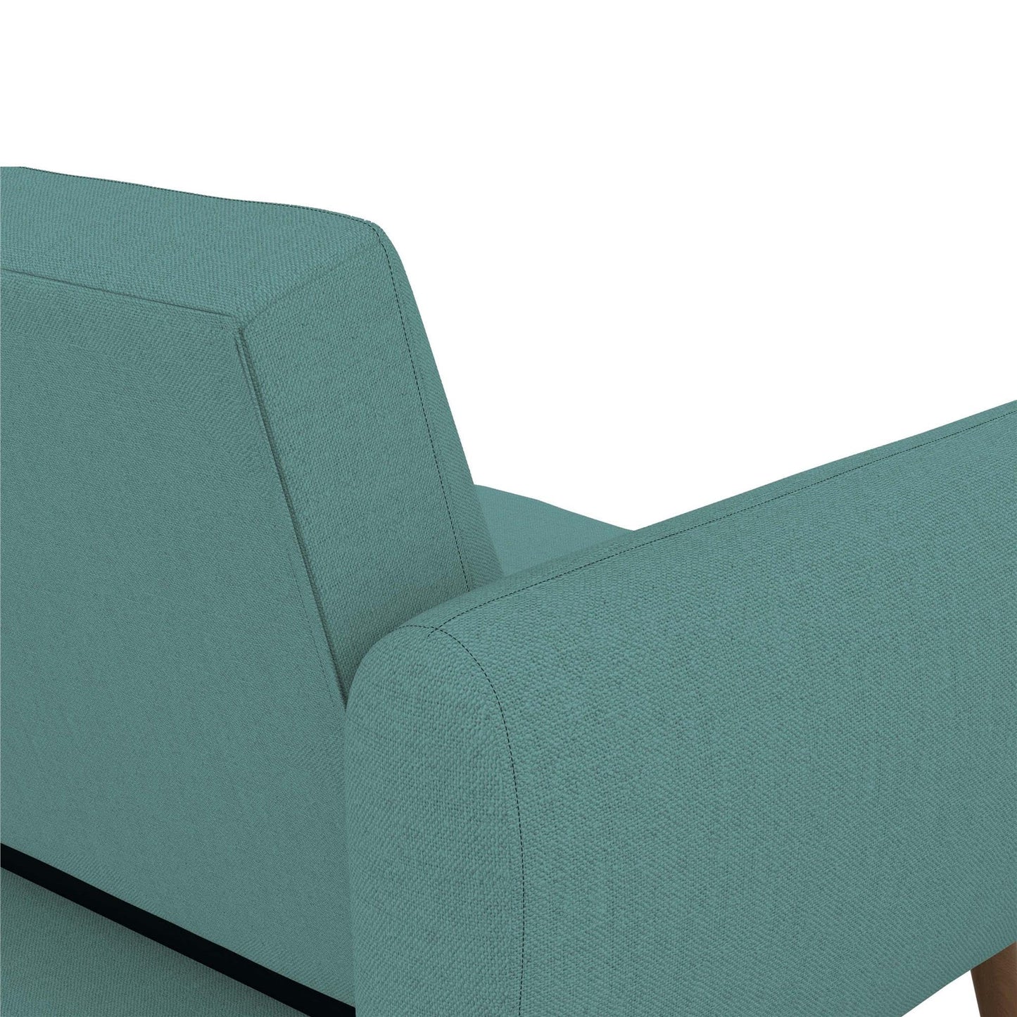 Novogratz Brittany 82 Inch Futon Sofa Bed, Upholstered Couch Sleeper with Tufted Back, Mid-Century Modern, Teal