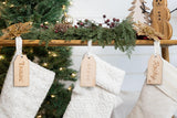 Engraved Christmas Stocking Tags | Stocking Name Tags | Personalized Stocking Tags | Family Stockings | Name Tags Wooden | Stocking Gift Tag WoodArtSupply