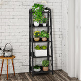 HOOBRO Ladder Shelf, 5-Tier Bookshelf, Corner Bookcase, Freestanding Storage Shelf Display Organizer, for Living Room, Bedroom, Home Office, Kitchen, Black BB305CJ01 HOOBRO