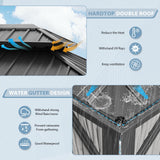 Aoxun 12' x 16' Permanent Hardtop Gazebo with Galvanized Steel Double Roof and Aluminum Frames Outdoor Large Pavilion Gazebo for Patio Deck Garden, Nettings and Curtains Included, Brown Aoxun