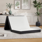 wOod-it Folding Mattress, 4 inch Tri-Fold Memory Foam Mattress Topper for Camping, Foldable Guest Bed, Portable Travel Mat with Washable Cover, 75"×25"×4", White wOod-it