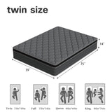 DAJIYUHC Twin Mattress, 14 Inch Hybrid Mattress in a Box, Memory Foam and Pocket Springs, Medium Plush Feel with Motion Isolating, CertiPUR-US Certified, Fiberglass Free -365-Night Trial DAJIYUHC