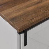 Walker Edison Corbin Modern Farmhouse Sliding X Barn Door TV Stand for TVs up to 80 Inches, 70 Inch, Reclaimed Barnwood and Brushed White Walker Edison