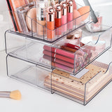 Vtopmart 3 Tier Clear Makeup Organizer with Drawer, Cosmetic Storage for Dresser Countertop and Bathroom Vanity, Beauty Holder for Lipstick Brush Skincare Vtopmart