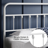 Yaheetech Classic Metal Platform Bed Frame Mattress Foundation with Victorian Style Iron-Art Headboard/Footboard/Under Bed Storage/No Box Spring Needed/Full Size White Yaheetech