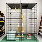 Eiiel Large Cat Cage Indoor Cat Playpen Metal Wire Kennels Crate Ideal for 1-4 Cats, 54 L x 41W x 69 H Inch, Black Eiiel