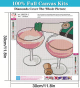 AIBOERL 2 Pack Wine Glass Diamond Art Kits for Adults,Wine Glass 5D Diamond Art Kits,Full Drill DIY Crafts Diamond Painting Kit Adult for Home Decor Gift Diamond Dots 12x12inch AIBOERL