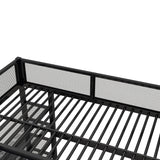 Bellemave Full Size Loft Bed with 4-Tier Shelves and Storage, Metal Loft Bed with Bookshelf, Full Size Loft Bed with Storage Stairs(with Bookshelf, Black) Bellemave
