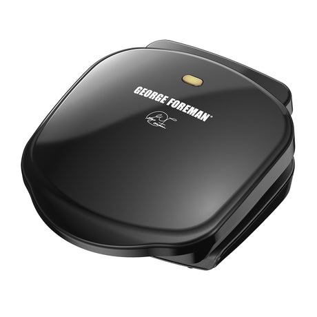 George Foreman 2-Serving Classic Plate Electric Indoor Grill and Panini Press, Black, GR10B George Foreman