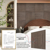 ARMURO Wood Slat Wall Panel - 4 PCS Walnut Wood Panels for Wall, Natural Wood Veneer Acoustic Slat Wood Wall Panels - Wood Slats for Wall Soundproof Wood Panels 23.6" W x 23.6" L ARMURO