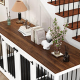 PIAOMTIEE 70.9" Large Double Dog Crate Furniture, Wooden Dog Crate Kennel Furniture with Divider & 2 Trays, Dog Crates Furniture for Large or 2 Medium Dogs Indoor, White PIAOMTIEE