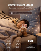 CubiCubi Caged Ceiling Fans with Lights, 20" Industrial Low Profile Fandelier with Remote and APP Control, Ultra Quiet 6 Wind Speed Small Farmhouse Ceiling Fan for Bedroom, Dining Room CubiCubi