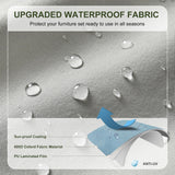 Patio Furniture Set,7 Piece Patio Furniture Set with Fire Pit Table,PE Wicker Rattan Sectional Sofa Patio Conversation Set with Thickened Cushions, Grey Grezone