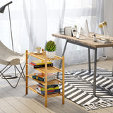 BMOSU 4-Tier Bamboo Shoe Rack Premium Stackable Shoe Shelf Storage Organizer for Hallway Closet Living Room Entryway Organizer (Natural Bamboo) BMOSU