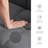 mopio Aaron Couch, Small Sofa, Futon, Sofa Bed, Sleeper Sofa, Loveseat, Mid Century Modern Futon Couch, Sofa Cama, Couches for Living Room, Bedroom (Dark Gray, Fabric) mopio