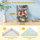 Bowetile Cardinal Paint by Numbers for Adults Beginners Framed, Adults' Paint-by-Number Christmas Kits, Adult Paint by Number Winter Kits on Canvas, Acrylic Number Painting for Home Decor, 8x12in Bowetile