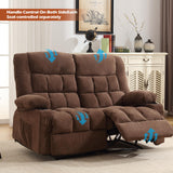 BOSMILLER Reclining Loveseat with Cup Holders for Living Room 2 Seat Manual Loveseat Recliner with Side Pocket BOSMILLER