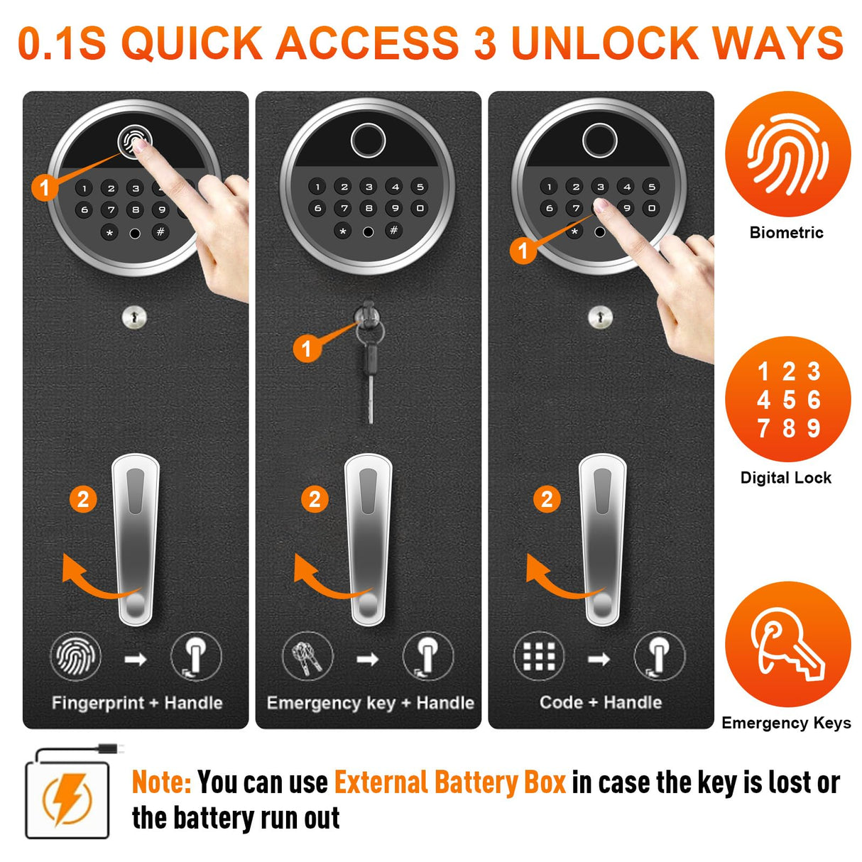 11-12 Large Biometric Gun Safes for Home Rifle and Pistols, Heavy Duty Anti-Theft Gun Safes for Rifles and Shotguns, Biometric Rifle Safe with Removable Gun Rack, LED Light and Pistol Pockets LIONSEN