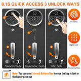 11-12 Large Biometric Gun Safes for Home Rifle and Pistols, Heavy Duty Anti-Theft Gun Safes for Rifles and Shotguns, Biometric Rifle Safe with Removable Gun Rack, LED Light and Pistol Pockets LIONSEN