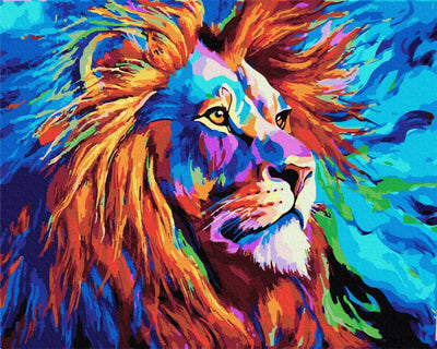Paint by Numbers Kit for Kids, Adults Paint by Number Lion Kits on Canvas Kids Painting by Number Kit for Home Decor Painting, Color Lion 16x20inch