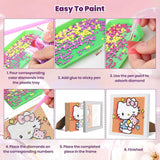 Sretoul Cartoon Diamond Art Kits for Kids with Frame - Kid Diamond Art Painting Kit Cartoon, Cute Gem Arts for Kids Ages 4 6 8 12, Easy DIY Crystal Gem Kits for Children Girls Boys Gifts (7x7 inch) Sretoul