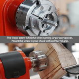 BMWOOD CK100 3.75" 4-Jaw Chuck Thread 1"x8TPI With Dovetail Jaws, Wood Screw, Two Nylon Washers, Square Key, Hex Key for Woodlathe Woodturning BMWOOD