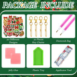 Tondiamo 20 Pcs Christmas Diamond Painting Keychain Kits 5D DIY Diamond Art Pendants Double Sided Hanging Key Chains for Christmas Party Decoration DIY(Balls Style) Tondiamo