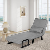 TYBOATLE Folding Chair Bed, Comfy Convertible Sleeper Sofa, 5 in 1 Folding Bed with 5-Position Adjustable Backrest & Pillow, Floor Single Chairs, Cozy Futon Chair for Small Spaces, Office (Light Grey) TYBOATLE