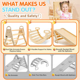 Vinworlf 8 in 1 Pikler Triangle Set, Foldable Baby Climbing Toys, Montessori Climbing Set with Arch&Ramp&Ladder&Whiteboard, Toddler Climbing Toys, Indoor Playground Climbing Toys for Toddlers 1-3 Vinworlf