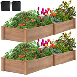 PetsCosset 8x2Ft(2 Pack) Raised Garden Bed – Planter Box for Outdoor Plants, Fir Wood Garden Beds for Vegetable, Herb, and Flower Cultivation – Easy Assemble PetsCosset