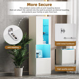 MaiDeHaoo Display Cabinet with LED Lights, 67" Tall Bookcase with 4 Tier Curio Shelves and Multicolor Lights, Modern High Gloss Display Cabinets for Living Room - White MaiDeHaoo