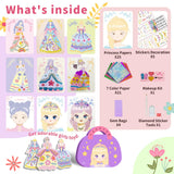Art Craft Activity for Kids, Princess Fashion Sticker Book, Foil Art Kit, Diamond Painting Kits, Dress up DIY Art Kit for Kids, Mess-Free Toddler Arts and Crafts Supplies for Girls & Boys Ages 5+ Innosurg