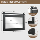 COGOOD Farmhouse Barn Door Mirror - 41" x 26" Rustic Wood Framed Wall Mirror for Bathroom, Living Room, Entryway Wall Decor (Black) COGOOD