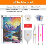 Offito Rainbow Sunset Diamond Art Kits for Adults, Mountains Lake Diamond Painting Kits for Beginners, Fantasy Landscape DIY Full Drill Dots Gem Art Paint for Home Wall Decor 12 x 16 Inch Offito