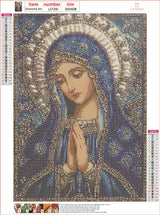LXTONG Virgin Mary Prayer Diamond Art Kits for Adults, Virgin Mary Diamond Art Painting, Religion Crystal Rhinestones Diamond Painting for Beginners Home Wall Decor (12X16 inches) LXTONG