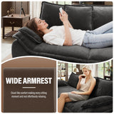 Hobestluk Sofa Couches 2-Seater Modular Sectional Sofa, 89''Comfy Loveseat with Throw, Deep Seat Small Sofa for Small Space, Memory Foam Sectional Couches for Living Room, Office, Apartment Hobestluk