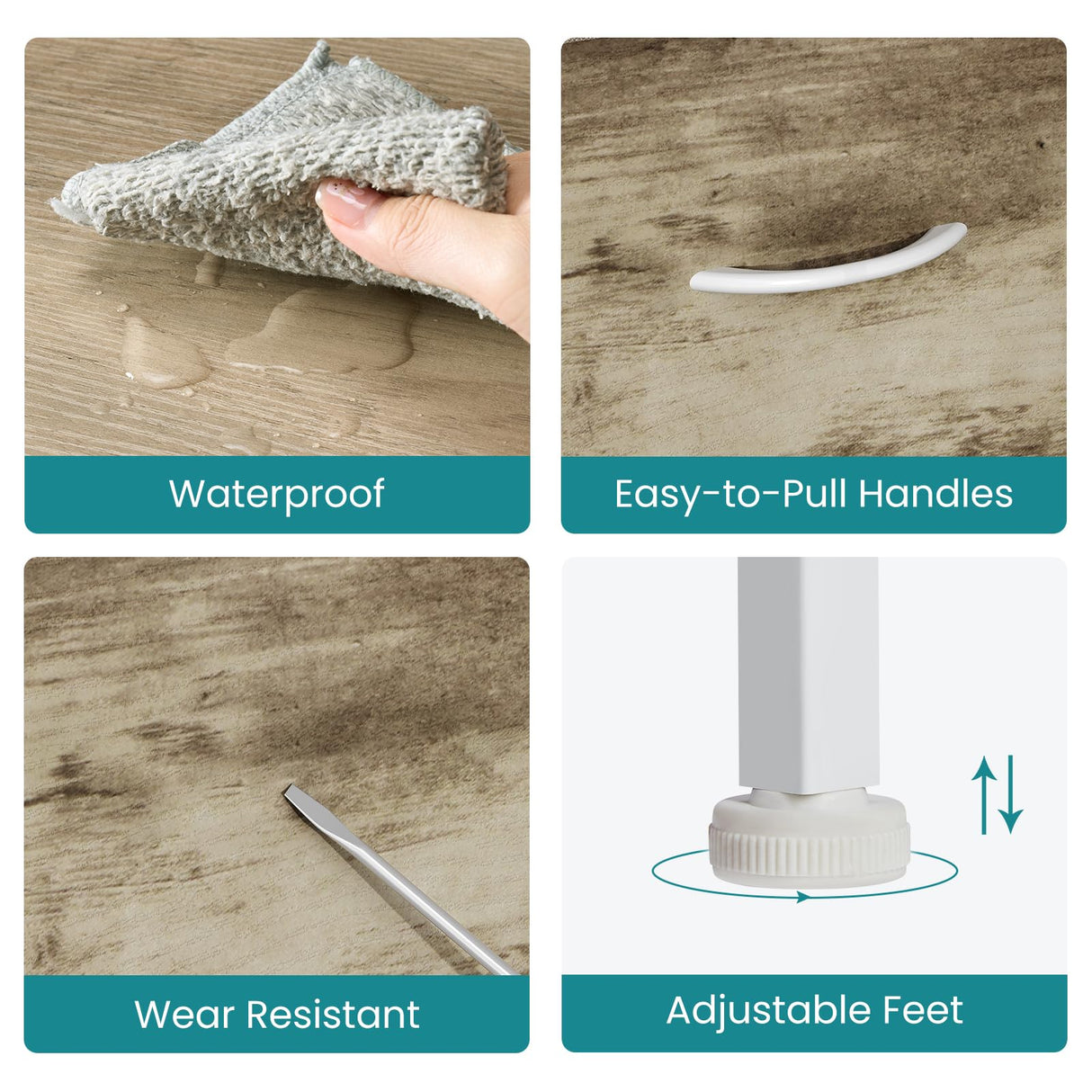 OLIXIS Dresser for Bedroom with 5 Drawers, Wide Chest of Drawers, Fabric Bedroom Dresser with Drawer Organizer, Storage Organizer Unit with Fabric Bins for Closet, Living Room, Hallway, Greige Oak OLIXIS